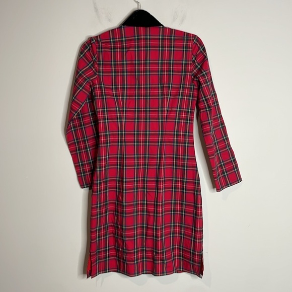 Sail to Stable | Women’s Red Plaid Dress Black Velvet Collar Size XXS NWT - Picture 9 of 9